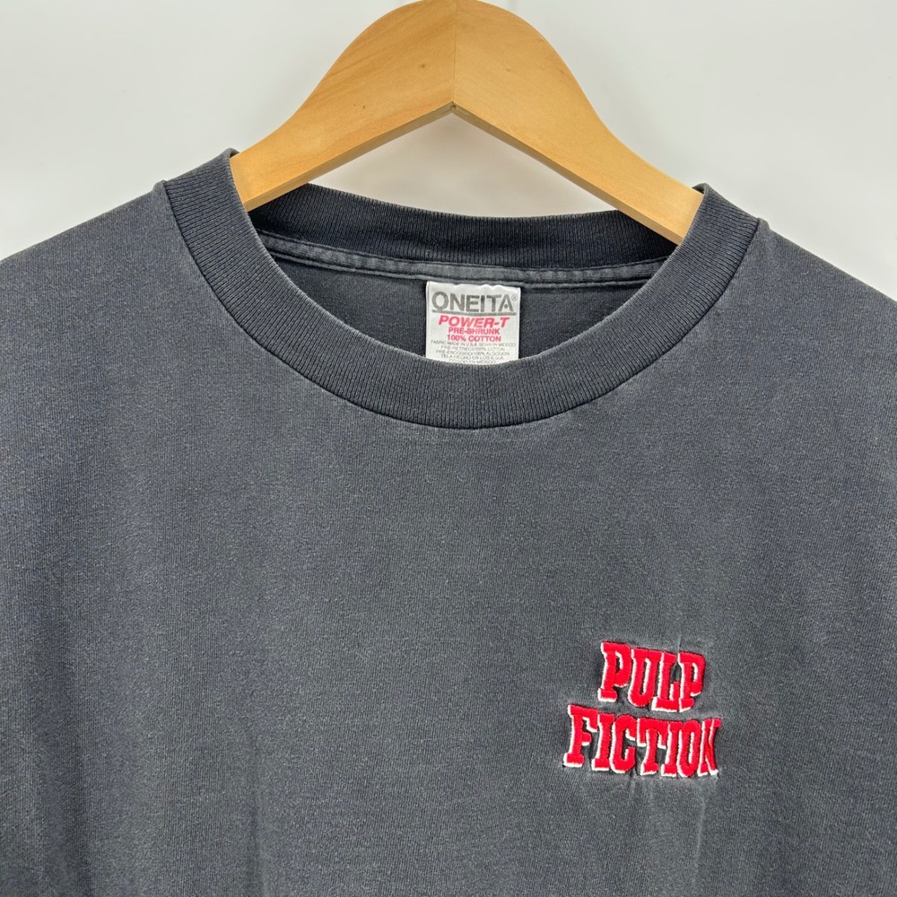 Vintage 1994 Pulp Fiction Movie Promo Shirt Oneita Power-T Embroidered Black XL